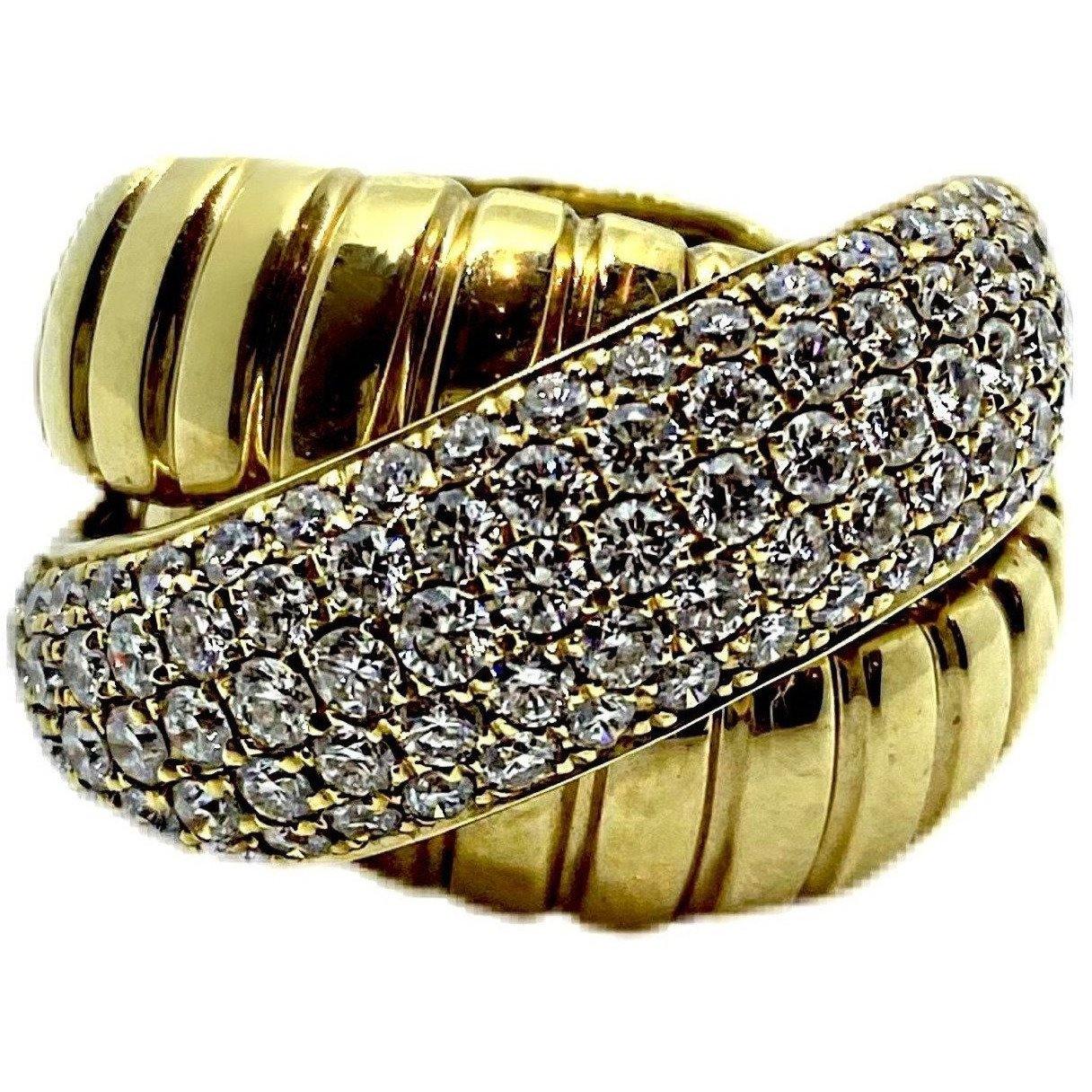 18K DIAMOND CRISS CROSS RING - SWITCH BOUTIQUE